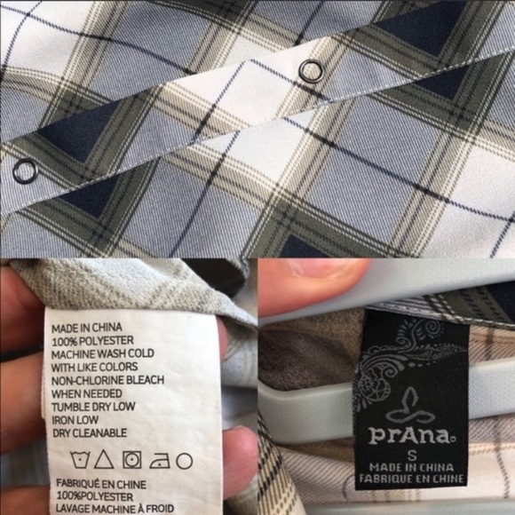 Prana Flint maxi tunic in black and white plaid S - Picture 5 of 5